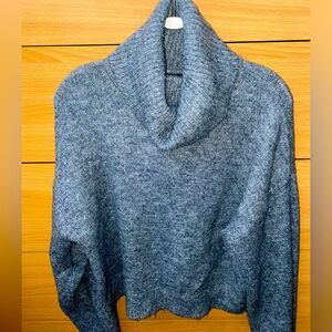 Gray turtleneck sweater